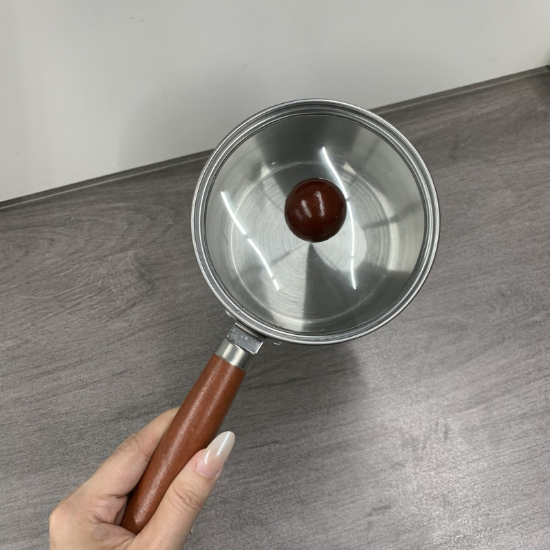 Oală mică din oțel inoxidabil, multifuncțională, cu capac – pentru lapte, mâncare pentru sugari, bol pentru tăiței instant, supă japonez stil și amestecare orez
