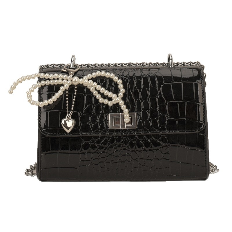 Ženska retro mala četvrtasta torbica s uzorkom krokodila, europsko-američki stil, 2026 novi model, svestrana torba s lancem za rame i crossbody, Kelly torba