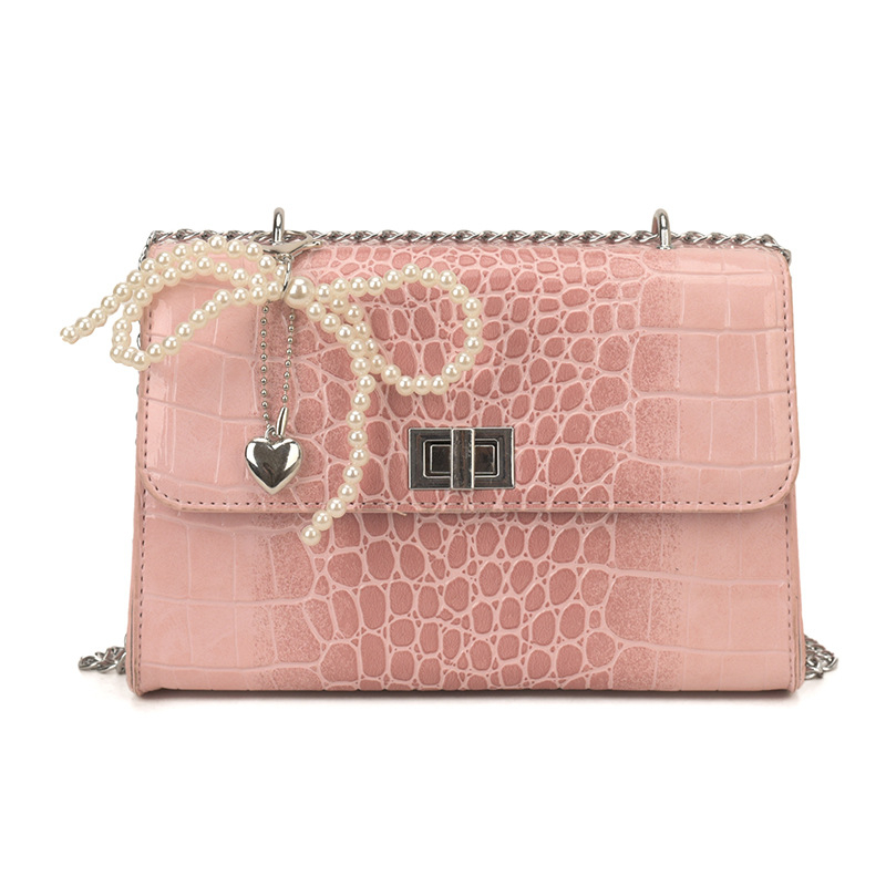 Ženska retro mala četvrtasta torbica s uzorkom krokodila, europsko-američki stil, 2026 novi model, svestrana torba s lancem za rame i crossbody, Kelly torba