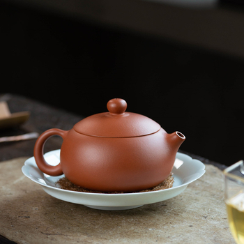 Ceainic Yixing din lut mov – stil plat Xi Shi, din minereu brut, set de ceai în cutie cadou, pictat manual