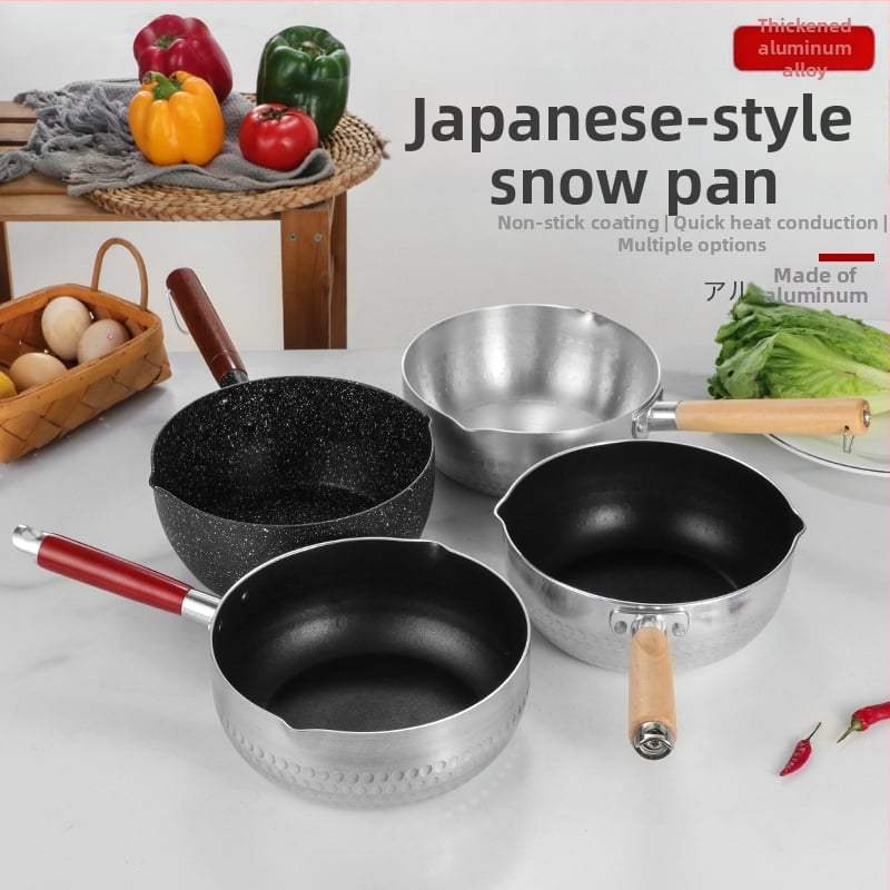 Oală Yukihira din aluminiu, stil japonez, antiaderentă, pentru supă și tăițeii, cu fund multistrat