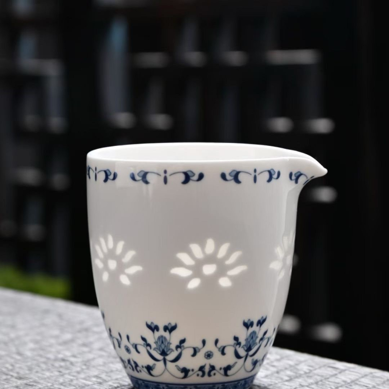 Set de ceai din porțelan albastru și alb, porțelan de înaltă calitate, model sub glazură, ambalaj cadou, personalizabil, pentru 6 persoane, stil Nou Chinezesc.