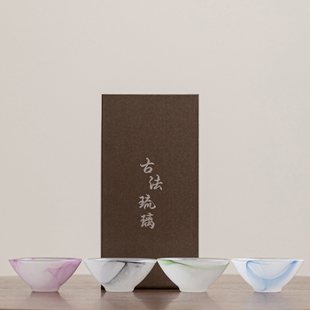 Set de cești de ceai din sticlă, stil chinezesc, glazură Ink Glaze: ceașcă Kung Fu și ceașcă de degustare a ceaiului, cu luciu verde