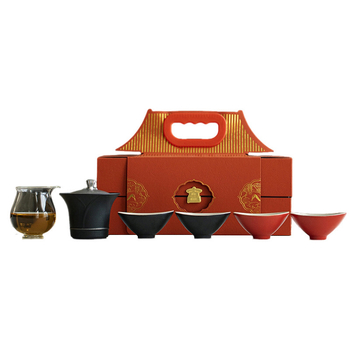 Set ceramic de ceai cu gaiwan în cutie cadou, inspirat de Orașul Interzis — set cultural și creativ pentru afaceri