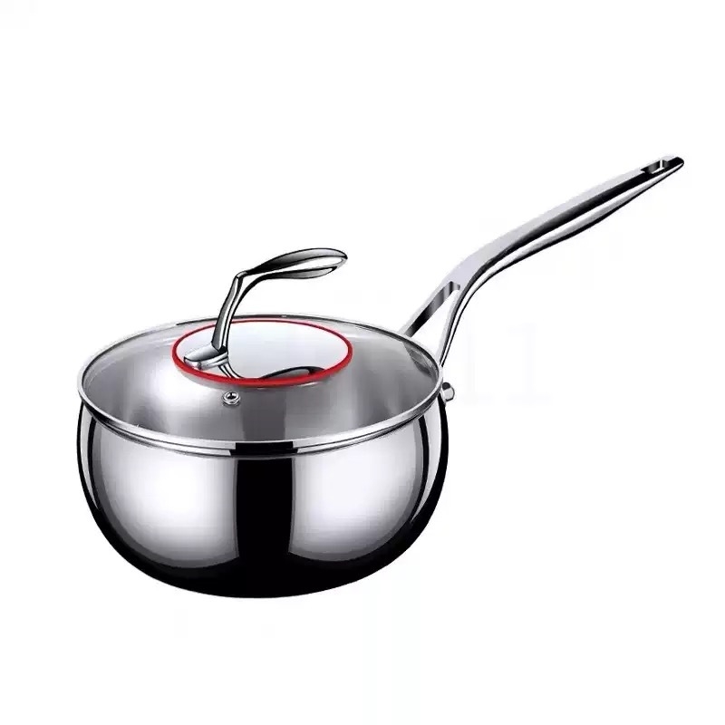 Oală de lapte din oțel inoxidabil 316, corp lat, compatibilă cu inducția, încălzitor universal de lapte, potrivită pentru noodles, tocană și preparate