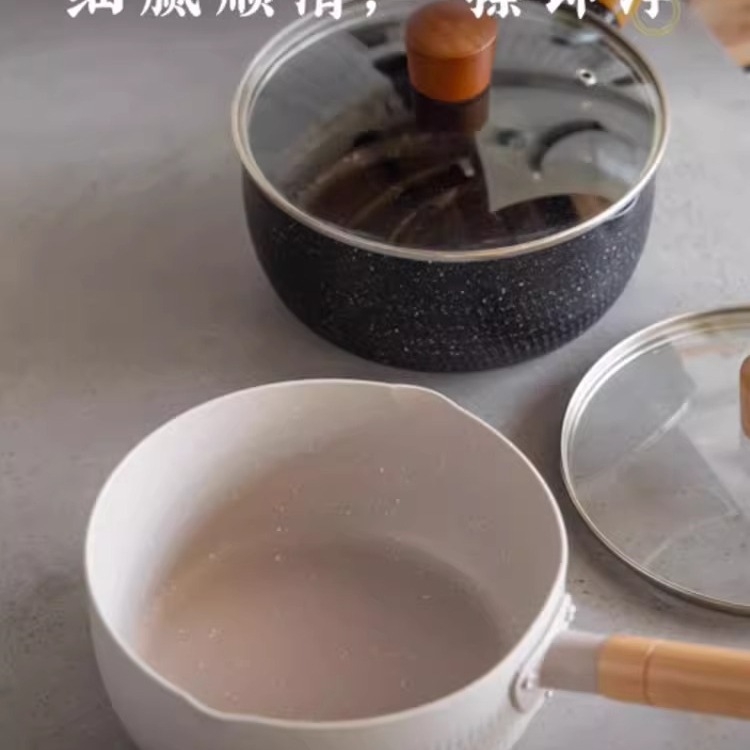 Tigaie Yukihira de inspirație japoneză, antiaderentă pentru o singură persoană, mic vas pentru uz casnic, potrivită pentru gătit instant noodles, supă și lapte fierbinte, cu piatră Maifan