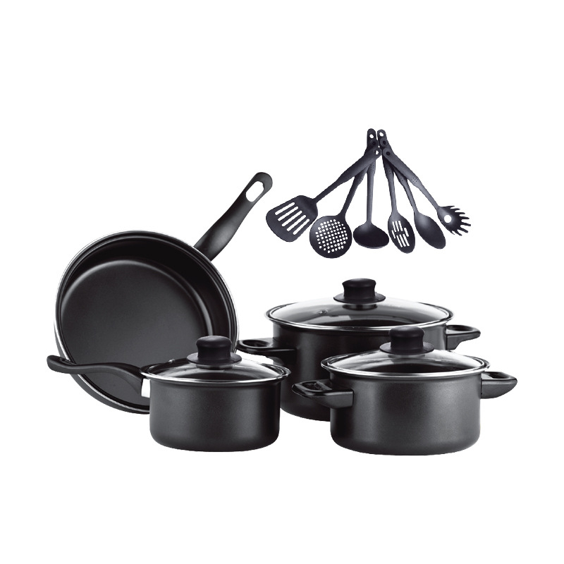 Set de vase antiaderente, 13 piese: oală pentru supă, oală pentru lapte, tigaie și vase din piatră Maifan