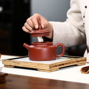 Set de ceai Yixing din lut mov, lucrat manual, cu patru căni, lut Dahongpao
