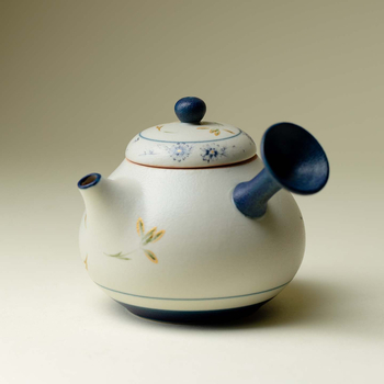 Set ceramic Gongfu pentru ceai, ceainic și ceașcă, design albastru-alb, în cutie cadou, personalizabil