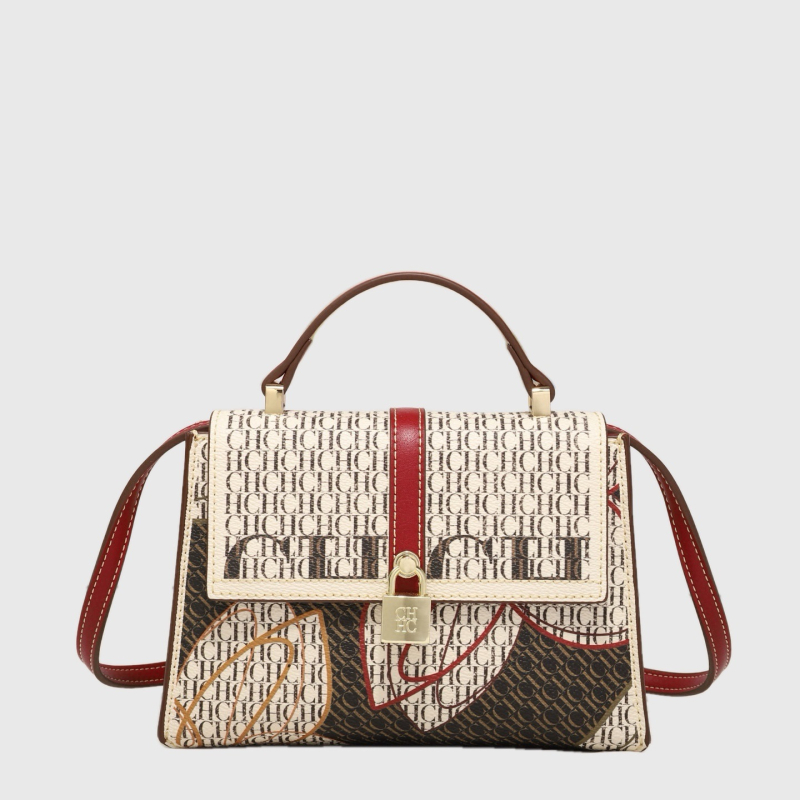 CHHC Ženska crossbody torba, mala kvadratna, s preklopom, retro stil, svestrana