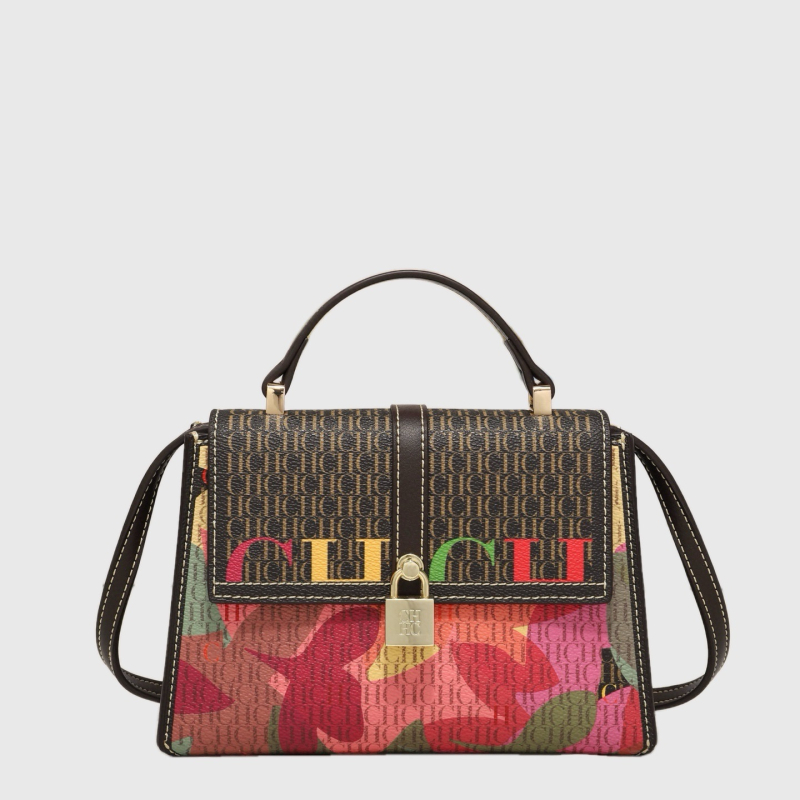 CHHC Ženska crossbody torba, mala kvadratna, s preklopom, retro stil, svestrana