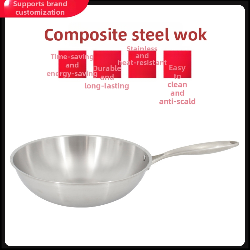Wok din oțel inoxidabil, cu strat antiaderent în textură fagure, bază plată, compatibil cu plitele pe gaz și inducție