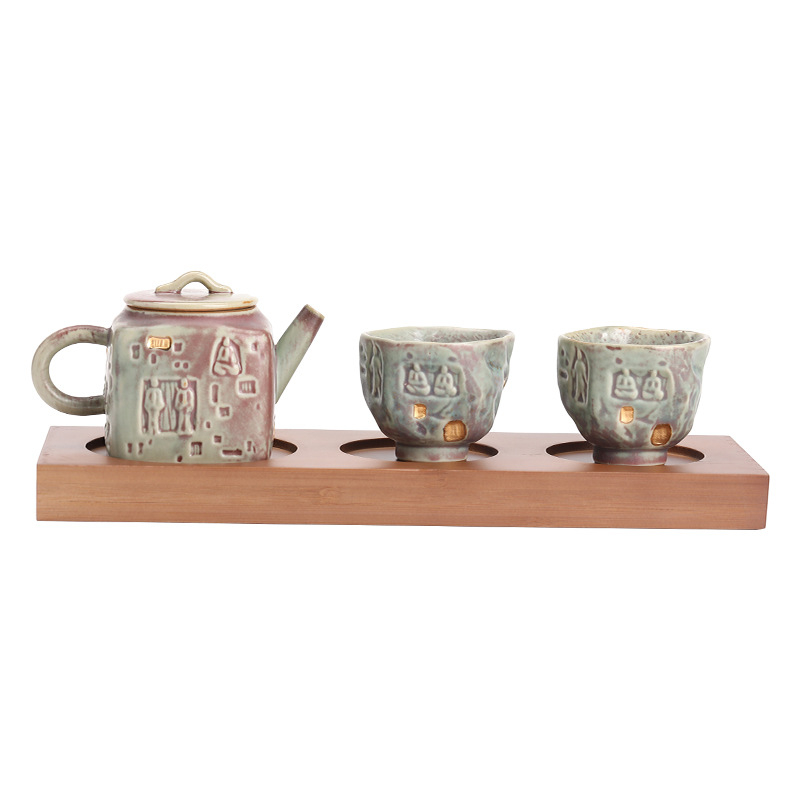 Set ceainic și ceașcă din ceramică, stil retro, cutie cadou, personalizabil
