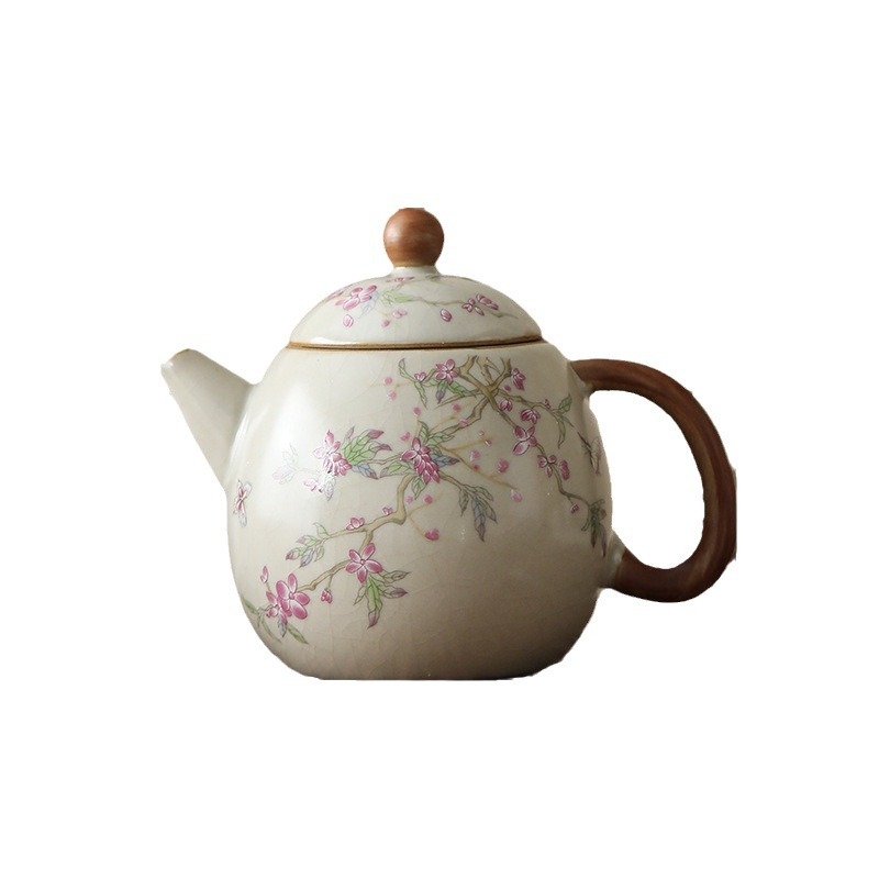 Set de ceai pentru drumeții în aer liber: 1 ceainic și 3 cești, servis ceramic portabil