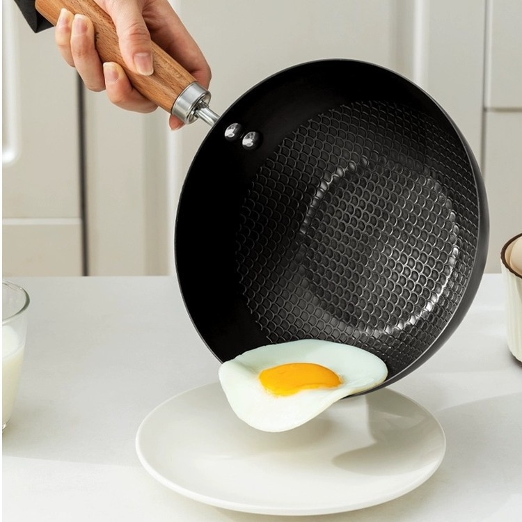 Wok mini pentru o persoană, din oțel inoxidabil, cu fund plat, fără strat de acoperire, capac din sticlă