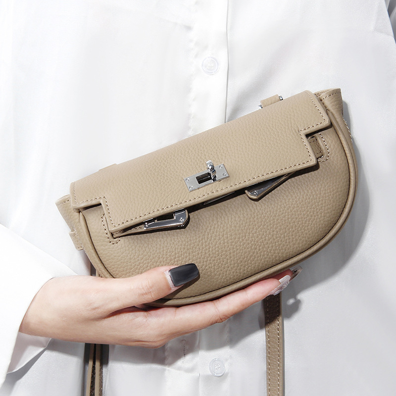 Nova ženska crossbody torbica od kože gornjeg sloja, ljeto, vrhunska nišna moda, svestrana torbica preko ramena