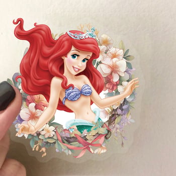 50 autocolante PET transparente cu prințesă și flori, pentru decor DIY la bagaje și sticle de apă – petrecere