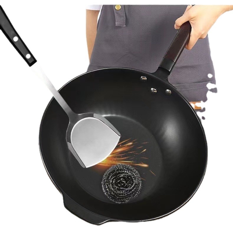 Kang Yuchu wok ceramic și tigaie, fără strat, cu fum redus, ceramică pură, potrivit pentru plită cu gaz
