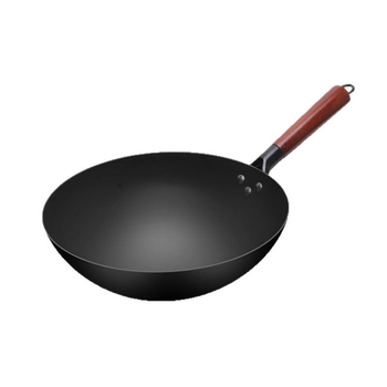 Wok din oțel de carbon, fără acoperire, tigaie pentru plită cu gaz, stil chinezesc