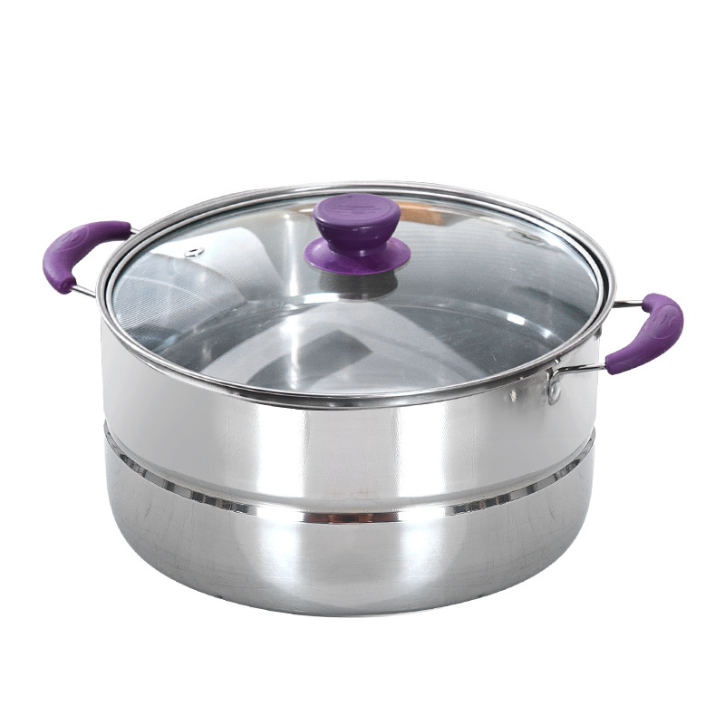 Maori Set oale de supă din oțel inoxidabil 410 – durabil, rezistent la căderi și la temperaturi înalte, capac din sticlă, pentru bucătărie, multi-funcțional, 3,1–4 L