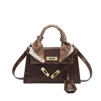 Ženska mini torbica s uzorkom krokodila, pravokutnog oblika s preklopom, crossbody/rameni remen, PU koža