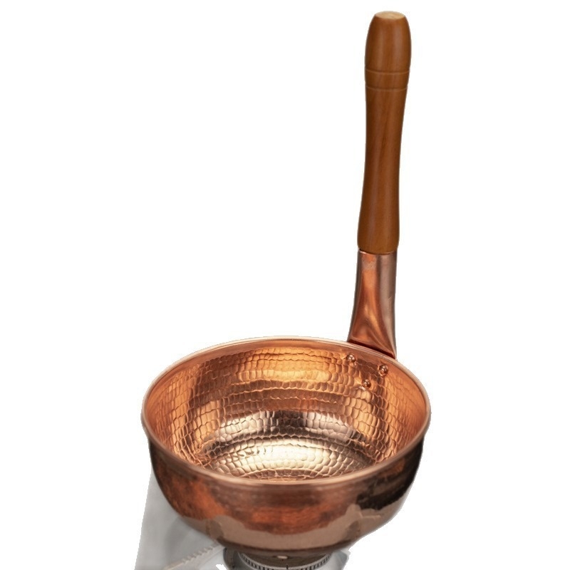 Oală cupru de 20 cm pentru tăiței de orez și hot pot cu carne de vită, gătire la aburi, fără capac, 1,1–2 L, compatibil aragaz pe gaz