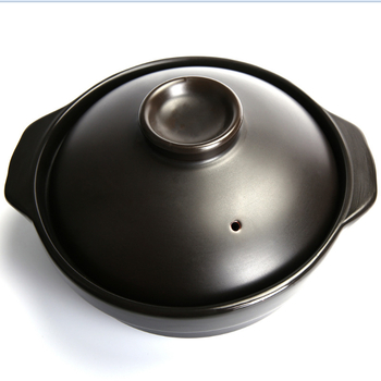 Caserolă ceramică pentru flacără deschisă, rezistentă la temperaturi înalte până la 800°C, nu se crapă, potrivită pentru gătit lent.