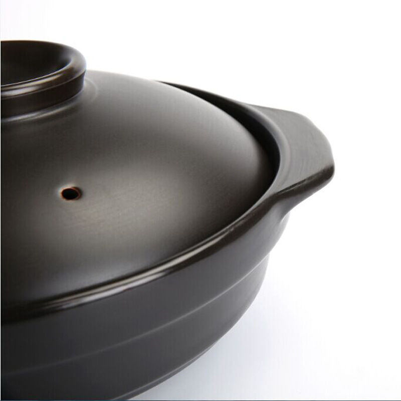 Caserolă ceramică pentru flacără deschisă, rezistentă la temperaturi înalte până la 800°C, nu se crapă, potrivită pentru gătit lent.