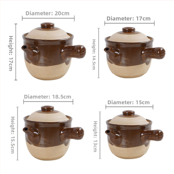 Oală de lut de stil vechi, personalizabilă, cu mâner, pentru foc direct, pentru fiert plante medicinale chineze, capacitate 2,1–3 litri