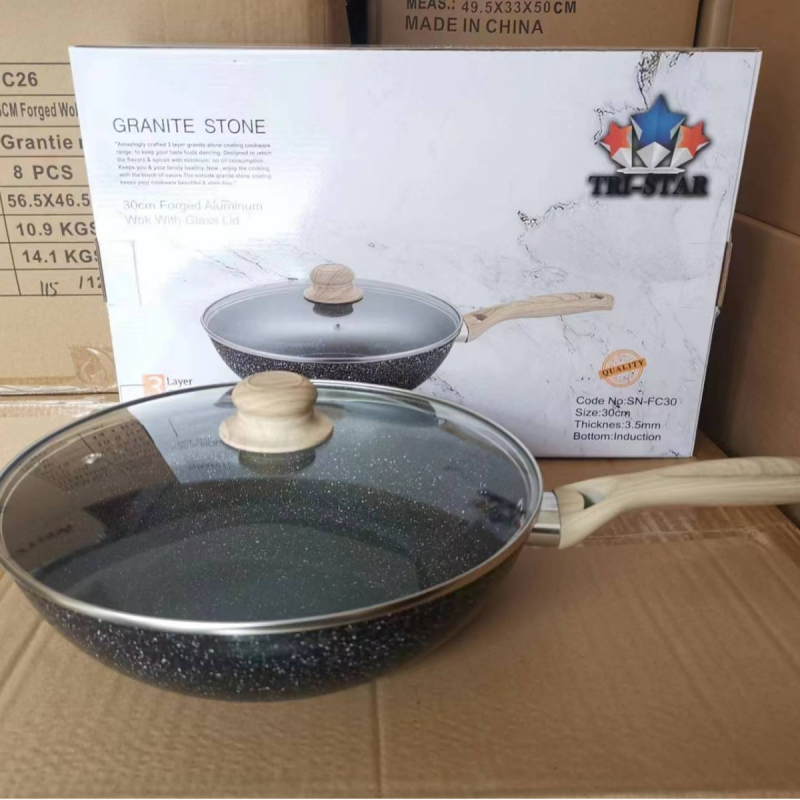 Tigaie adâncă antiaderentă din aliaj de aluminiu, cu capac de sticlă, design ușor luxos, pentru prăjit și înăbușire