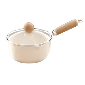 Oală de lapte din porțelan cu glazură ceramică, antiaderentă, mică, pentru lapte și tăiței instant