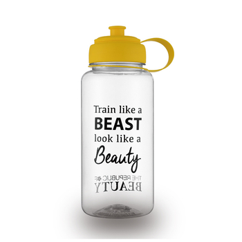 Sticlă sport din Tritan, rezistentă la șocuri, 1000 ml, borcan portabil pentru exterior, capac placat personalizabil