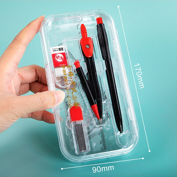 Furui set de 8 piese de rigle și compas pentru elevi — riglă triunghiulară, riglă dreptunghiulară, protractor