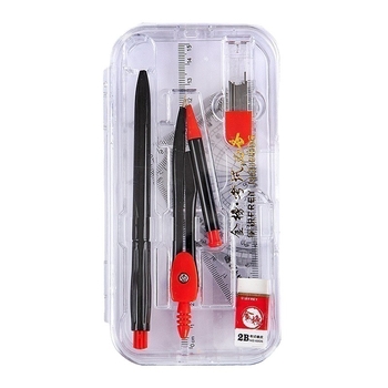 Furui set de 8 piese de rigle și compas pentru elevi — riglă triunghiulară, riglă dreptunghiulară, protractor