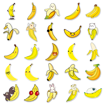 50 autocolante cu banane și fructe pentru bagaje — autocolante rezistente la apă, graffiti, pentru scuter, laptop, tabletă și decor pentru sticlă de apă