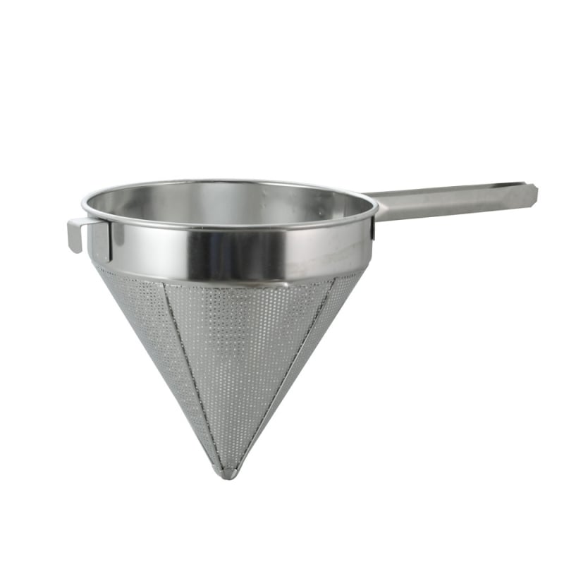 Filtru conic din oțel inoxidabil cu plasă, mâner lung, set din trei dimensiuni (mare, mediu, mic) pentru filtrarea vinului și îndepărtarea sedimentelor