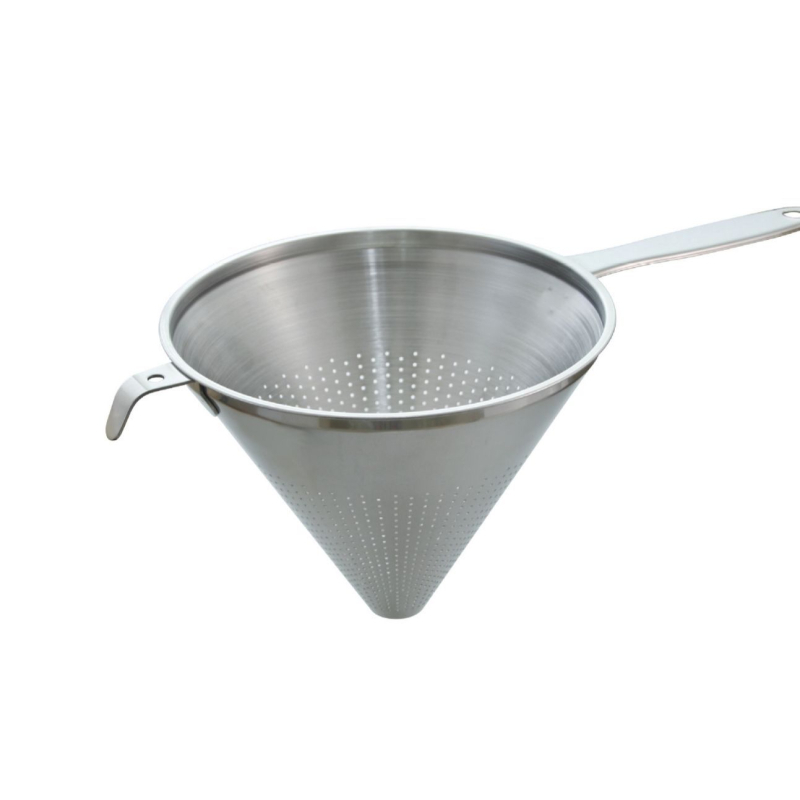 Filtru conic din oțel inoxidabil cu plasă, mâner lung, set din trei dimensiuni (mare, mediu, mic) pentru filtrarea vinului și îndepărtarea sedimentelor