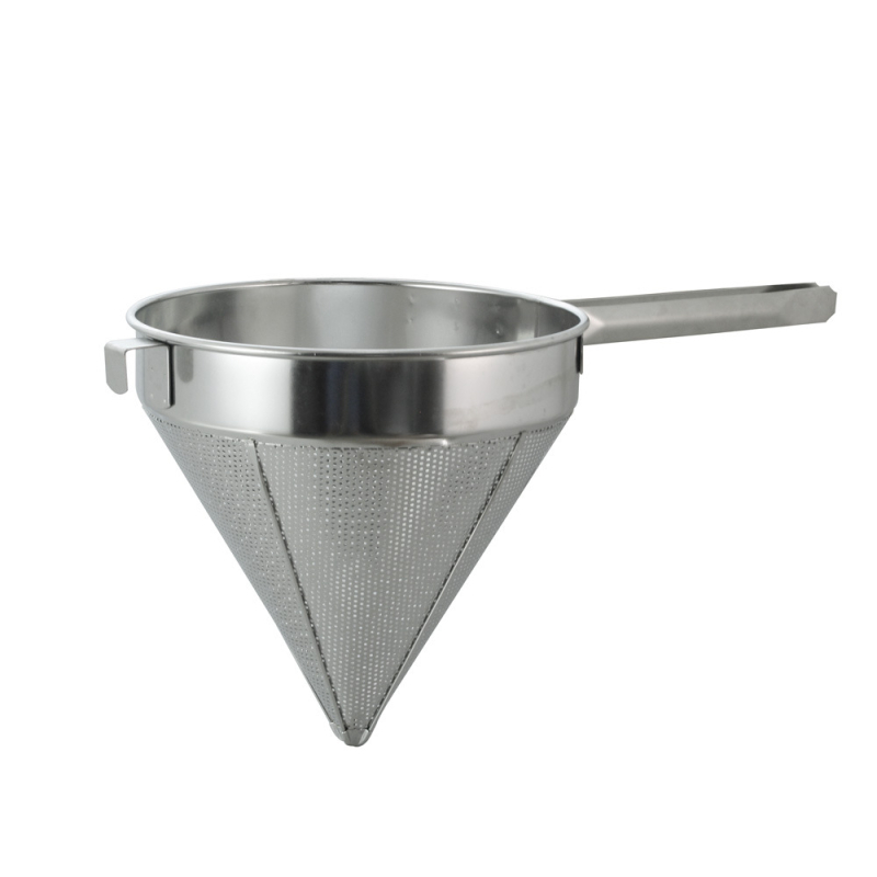 Filtru conic din oțel inoxidabil cu plasă, mâner lung, set din trei dimensiuni (mare, mediu, mic) pentru filtrarea vinului și îndepărtarea sedimentelor
