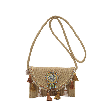 2025 trend torbica od trske za žene, plaža, umjetnički etno stil s resicama, crossbody