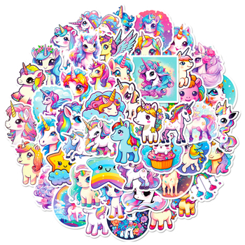 50 de stickere cu graffiti unicorn pentru bagaje, sticlă de apă, laptop și caiet – rezistente la apă