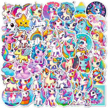 50 de stickere cu graffiti unicorn pentru bagaje, sticlă de apă, laptop și caiet – rezistente la apă