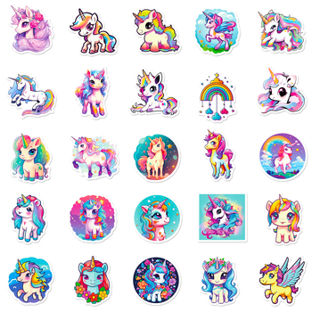 50 de stickere cu graffiti unicorn pentru bagaje, sticlă de apă, laptop și caiet – rezistente la apă