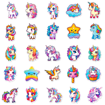 50 de stickere cu graffiti unicorn pentru bagaje, sticlă de apă, laptop și caiet – rezistente la apă