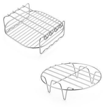 Grilă din oțel inoxidabil cu două niveluri pentru friteuza cu aer, dimensiuni 6/7/8 inch