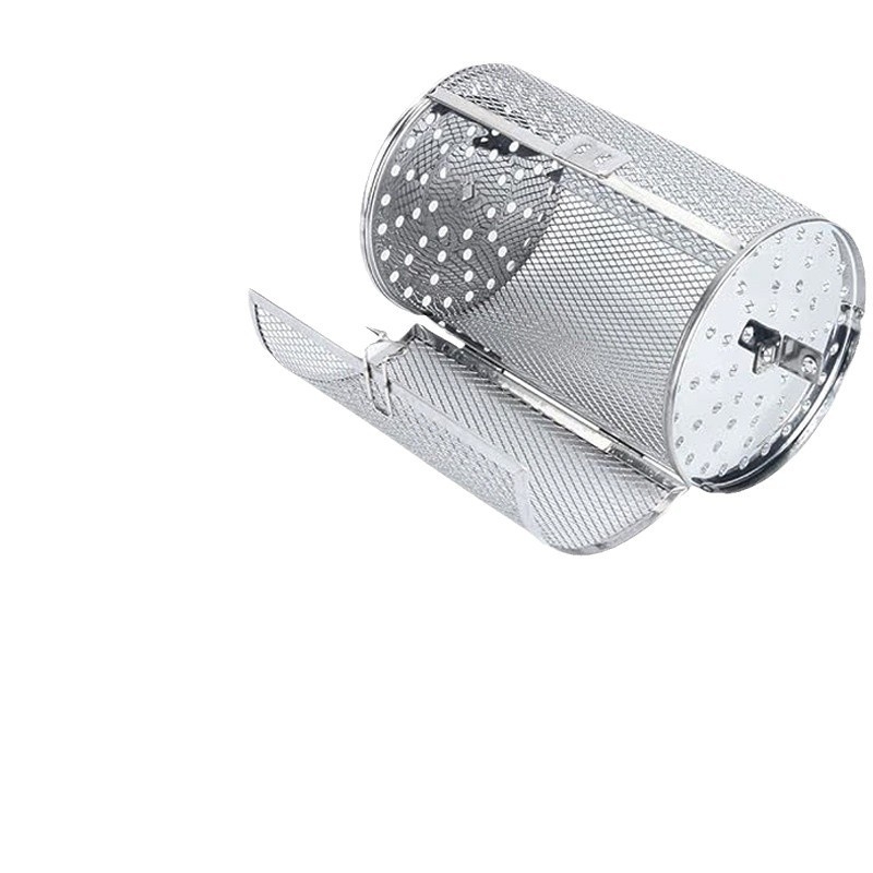 Cușcă rotativă pentru grătar din oțel inoxidabil, accesoriu cilindric pentru grătar