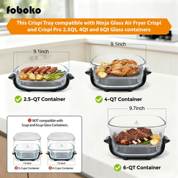 Ninja Crispi cuptor cu aer FN100, coș de prăjit AS101 compatibil, piesă de schimb, 304 oțel inoxidabil
