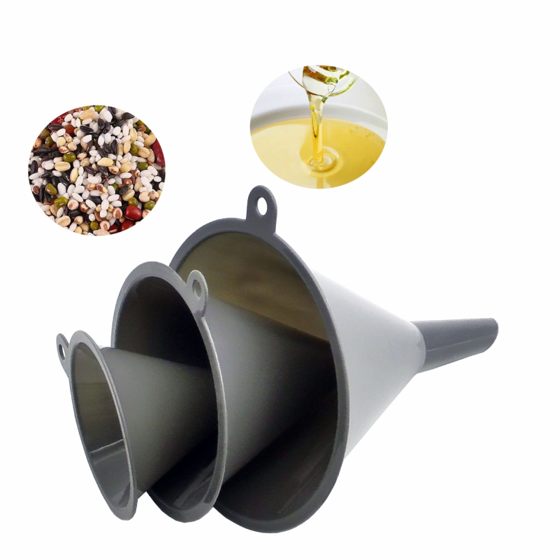 Pâlnie de bucătărie, set de trei piese, din plastic, pentru separarea lichidelor, pâlnie multifuncțională, pâlnie pentru ulei, pâlnie pentru vin și filtru