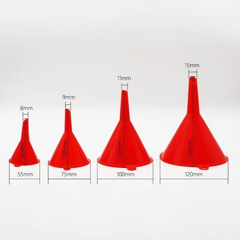 Set de 4 pâlnii din plastic pentru autoturism și motocicletă – combustibil și ulei de motor