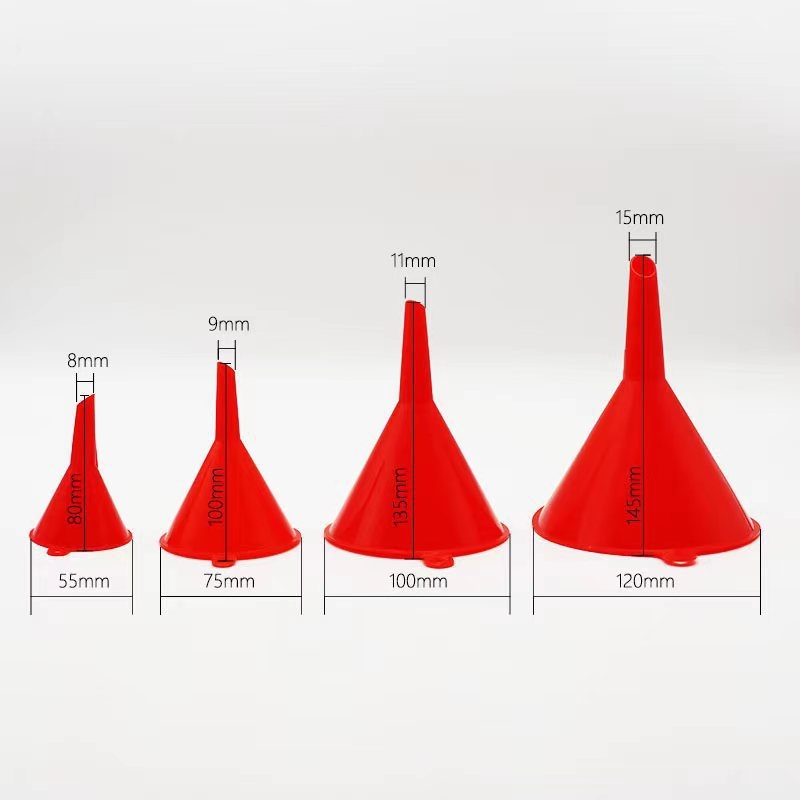 Set de 4 pâlnii din plastic pentru autoturism și motocicletă – combustibil și ulei de motor
