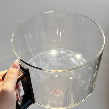 Leifei 5.5L vas interior din sticlă pentru friteuza cu aer, borosilikat înalt, transparent